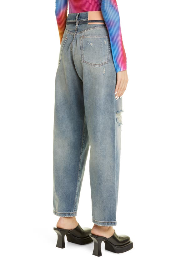 Acne Studios 1991 Toj Detroit Ripped Loose Fit Jeans In Mid Blue | ModeSens