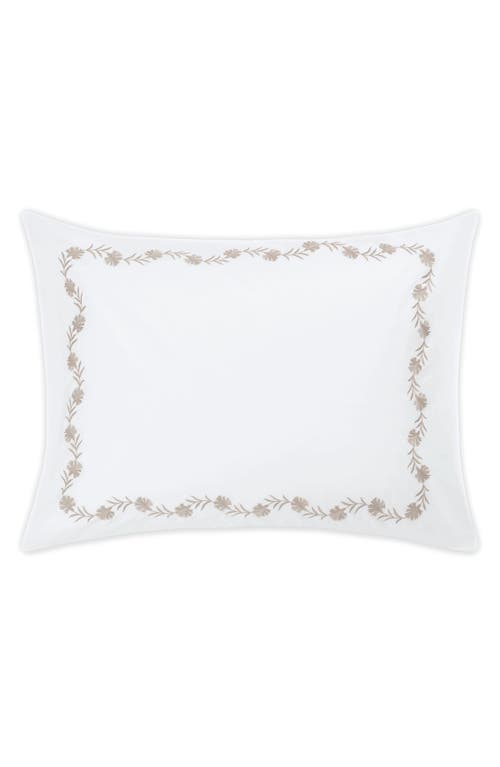 Matouk Daphne Floral Embroidered Sham in Dune at Nordstrom