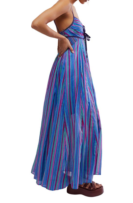 Shop Free People Dream Weaver Cotton Maxi Sundress In Aqua Combo