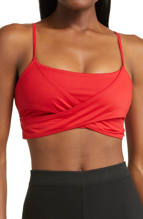 Airbrush Enso jersey sports bra in red - Alo Yoga