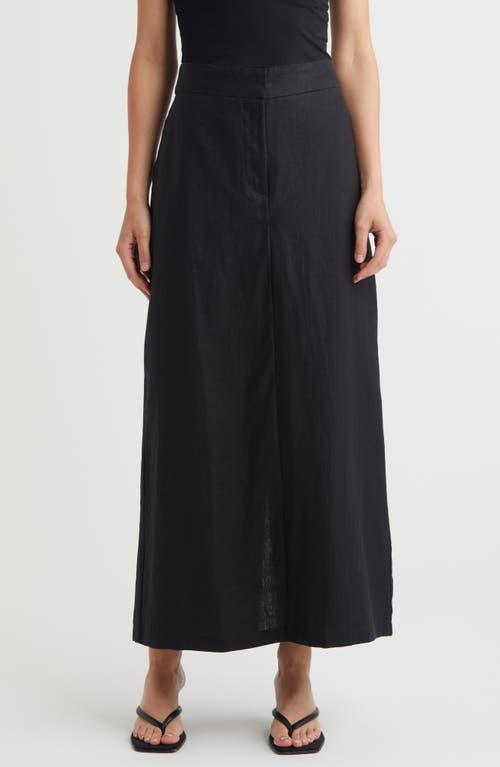 Nelli Linen Maxi Skirt in Black