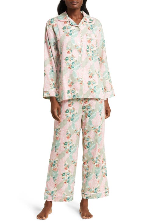 Sasha Floral Print Brushed Cotton Blend Pajamas