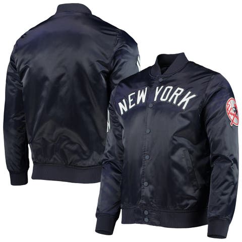 Men's New York Yankees Mitchell & Ness Navy Big & Tall Satin Full-Snap  Jacket