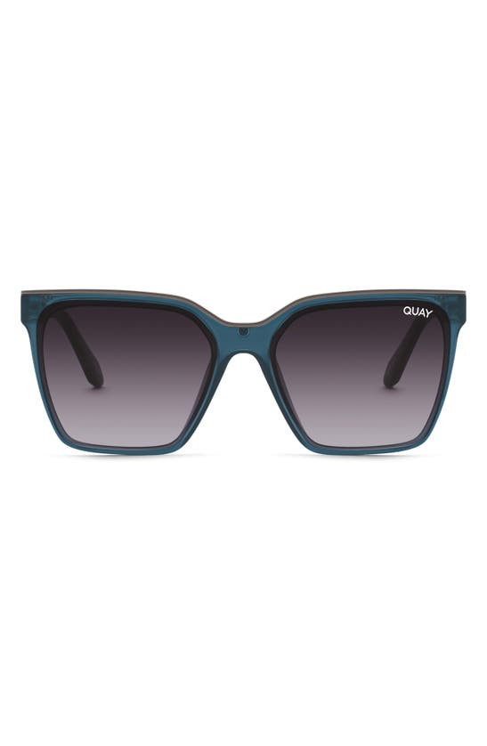 Quay Level Up 51mm Square Sunglasses In Blue/ Smoke