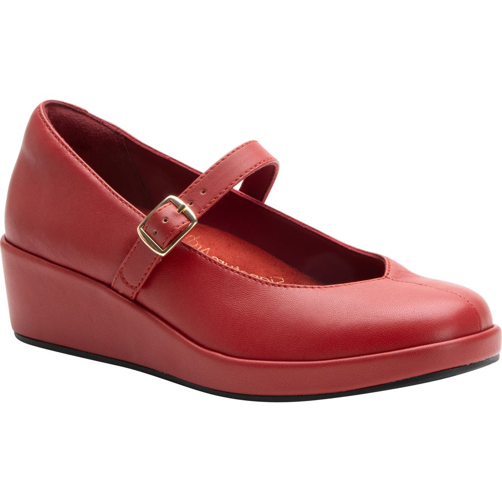 Alegria By Pg Lite Haylo Mary Jane Wedge Pump In Ruby