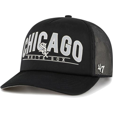47 Brand Men's Black, White Chicago White Sox Spring Training Burgess  Trucker Snapback Hat