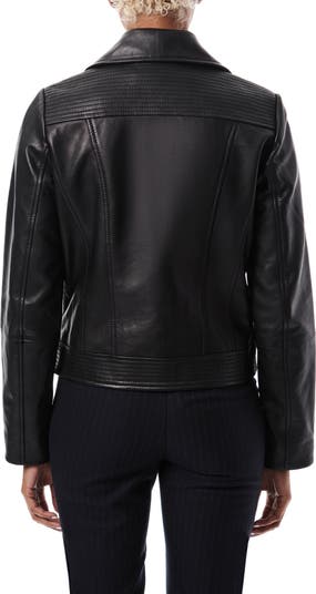 Bernardo Crop Leather Moto Jacket Nordstrom