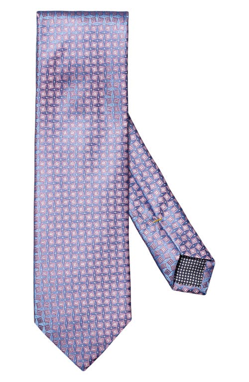 Shop Eton Square Neat Silk Tie In Lt/pastel Blue