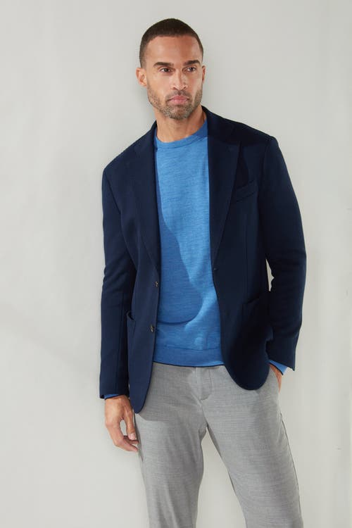 Robert Talbott Wright Knit Blazer In Navy