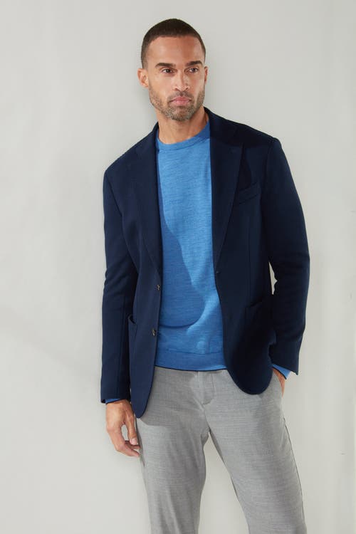 Shop Robert Talbott Wright Knit Blazer In Navy