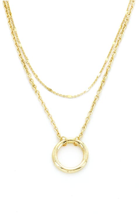 Layered Circle Pendant Necklace
