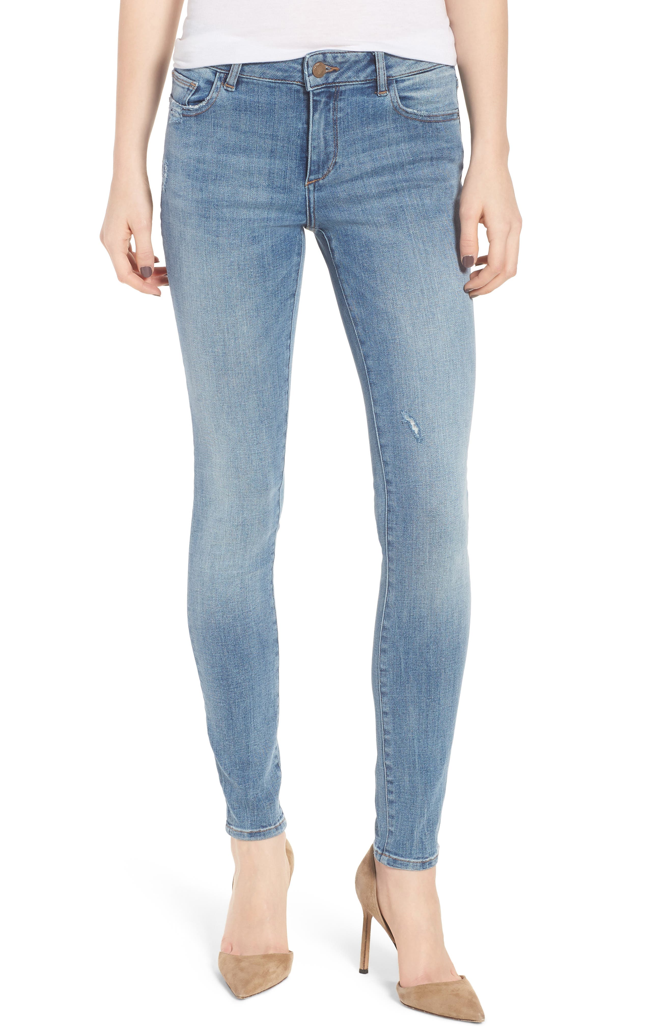 DL1961 Womens Florence Instasculpt Mid Rise Skinny Fit Ankle Jean