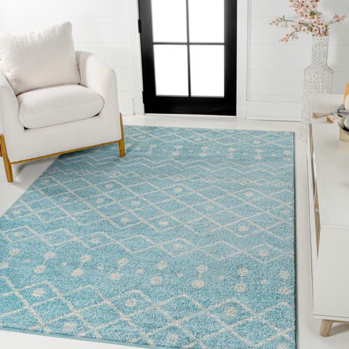 Shop Jonathan Y Aksil Moroccan Beni Souk Area Rug In Turquoise/cream