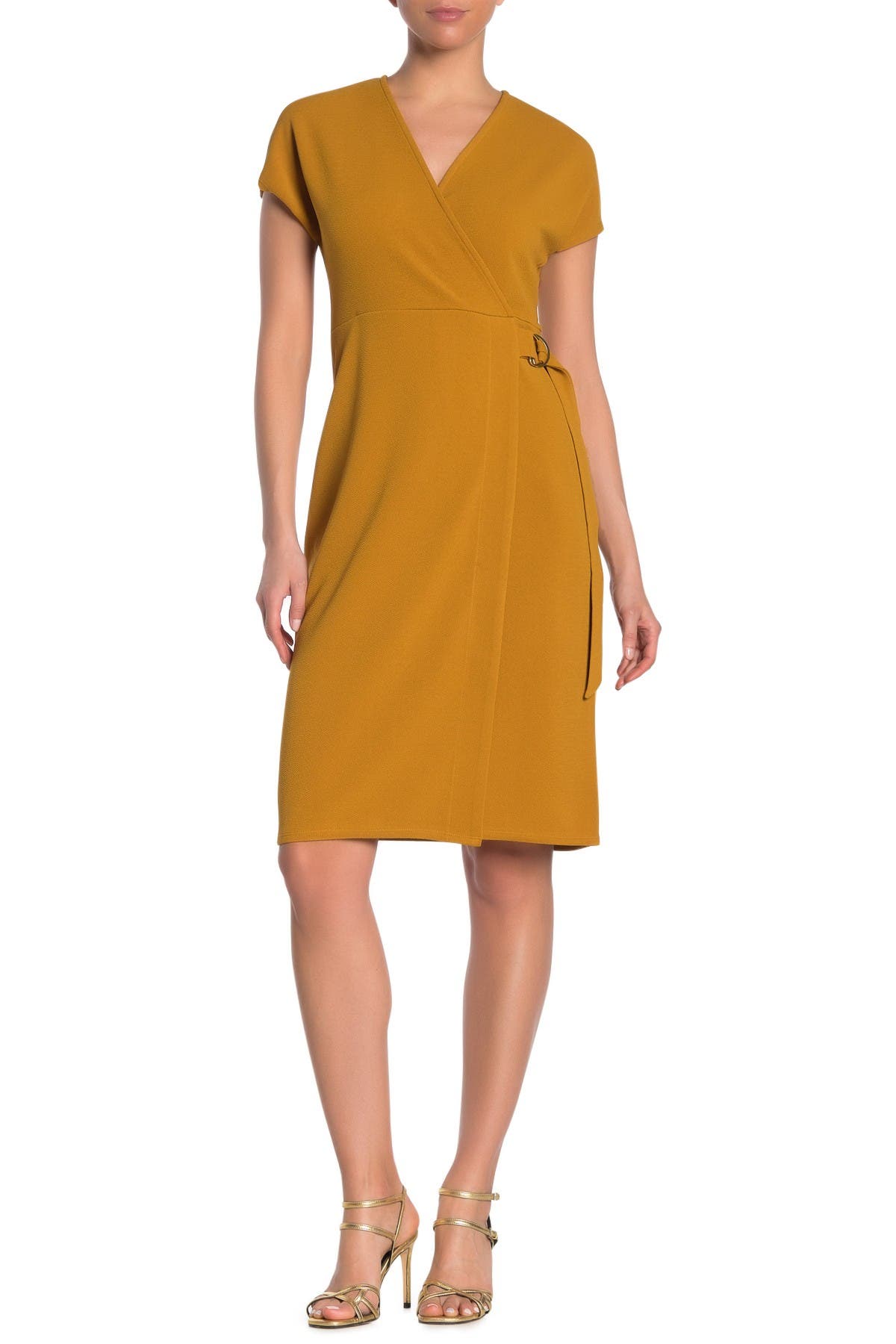 tahari faux wrap dress