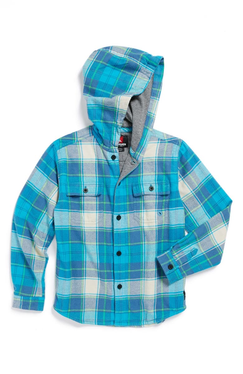 Quiksilver 'Spray Face' Hooded Flannel Shirt (Big Boys) | Nordstrom
