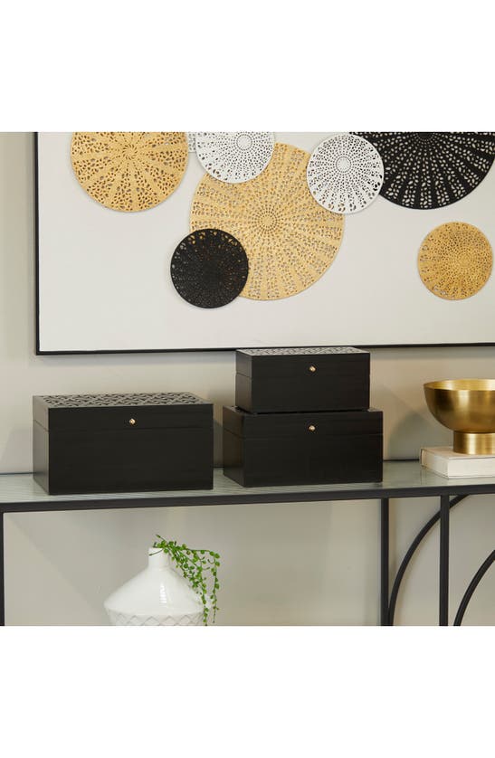 Shop Novogratz Set Of 3 Decorative Boxes In Black