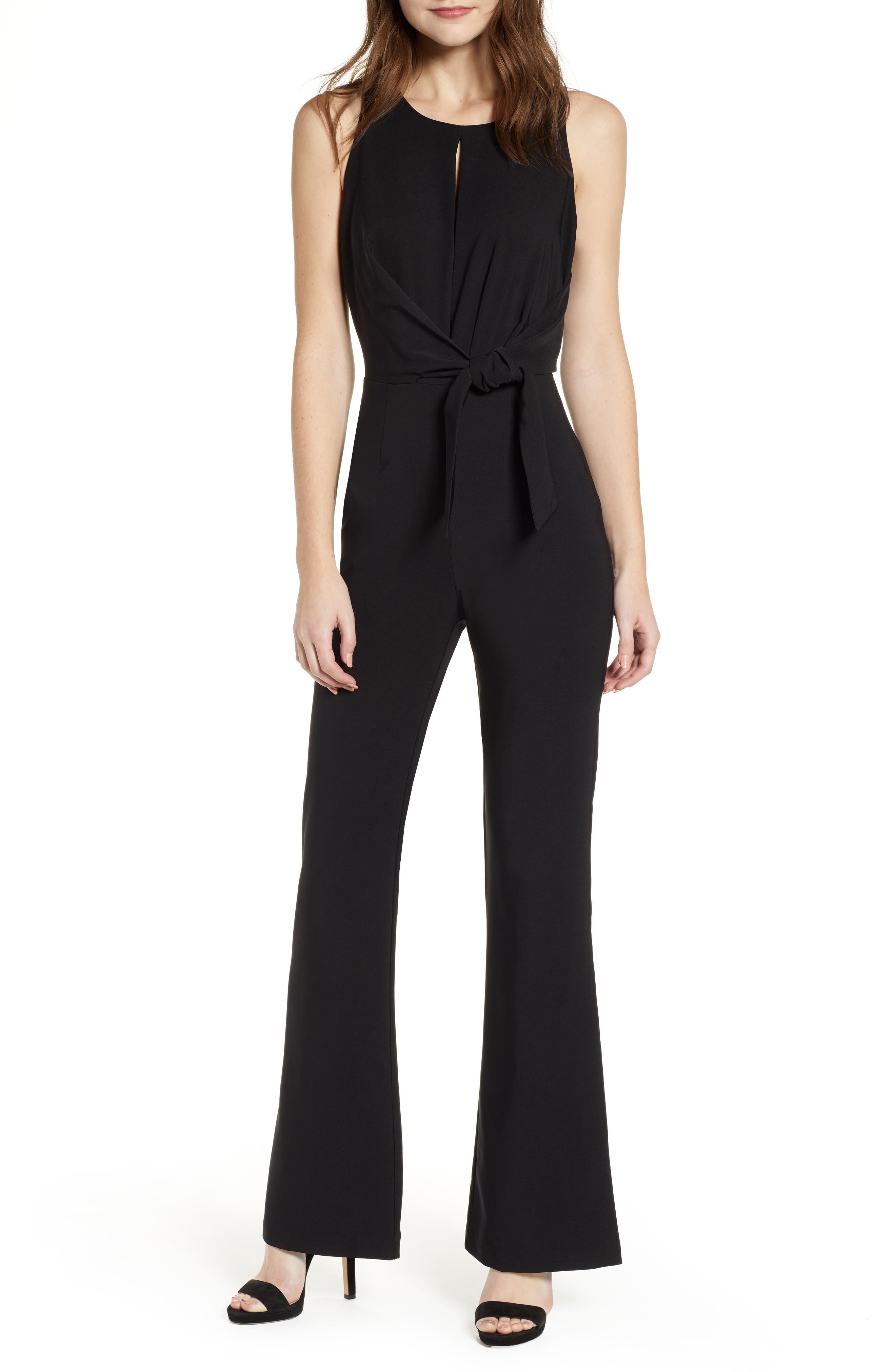 socialite tie front jumpsuit