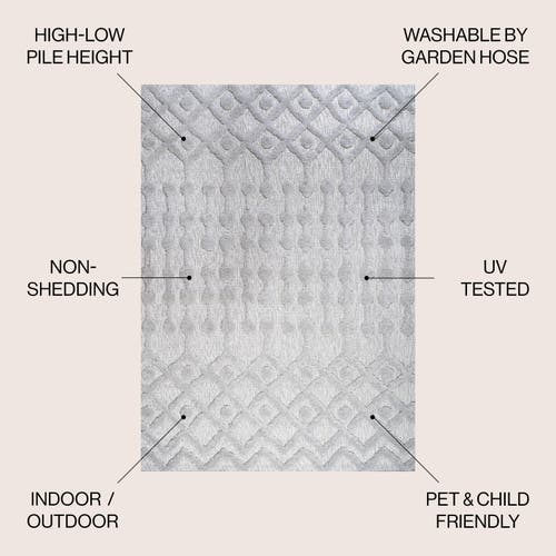 Jonathan Y Peralta Moroccan Diamond Indoor/outdoor Area Rug In Light Gray