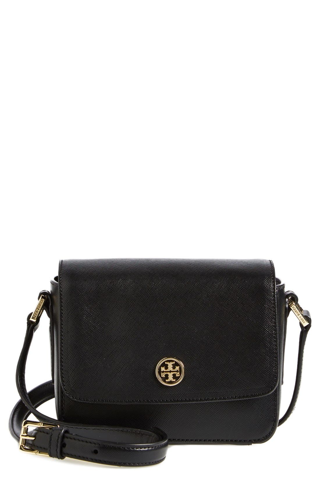 Tory Burch 'Mini Robinson' Saffiano Leather Crossbody Flap Bag Nordstrom