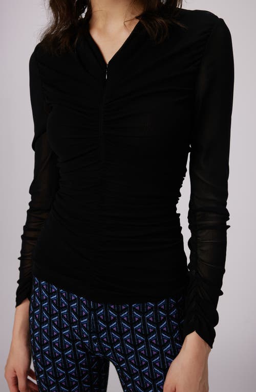 Shop Dvf Diane Von Furstenberg Julie Long Sleeve Top In Black