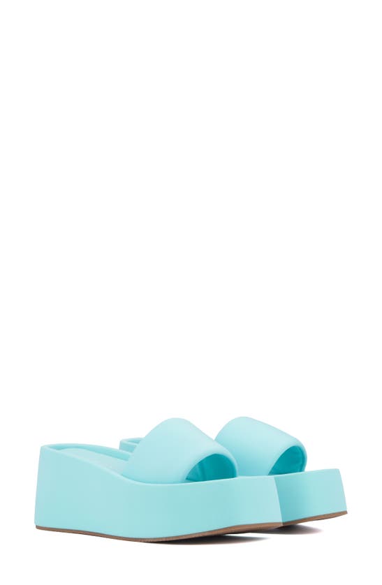 Olivia Miller Uproar Platform Slide Sandal In Light Blue