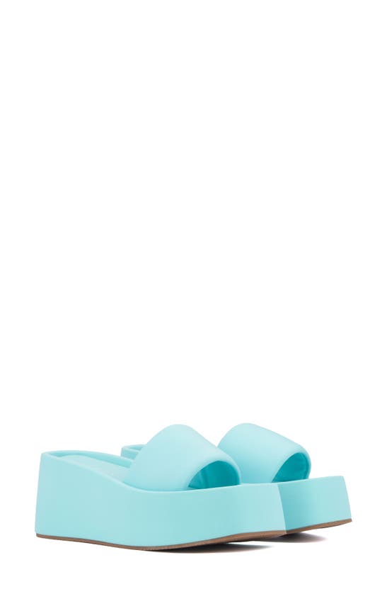 Shop Olivia Miller Uproar Platform Slide Sandal In Light Blue