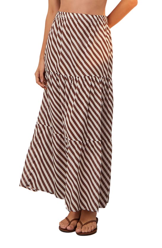 Shop Vix Swimwear Boardwalk Helen Maxi Cover-up Skirt In Brown Multi