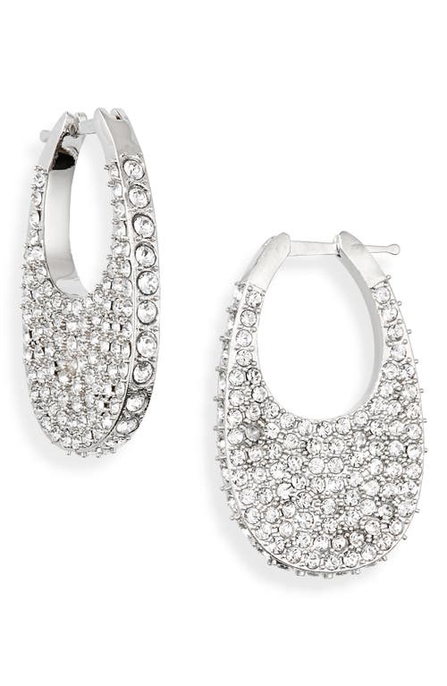Coperni Swipe Medium Crystal Embellished Earrings in Silver