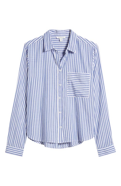 BEACHLUNCHLOUNGE BEACHLUNCHLOUNGE CANDY STRIPE COTTON BLEND BUTTON-UP SHIRT