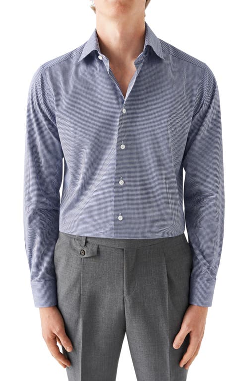 Eton Slim Fit Textured Twill Dress Shirt Navy at Nordstrom, - R