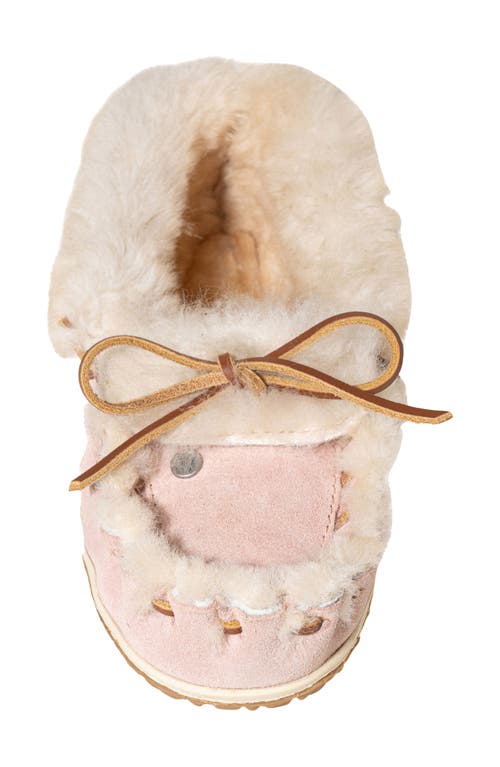 Shop Minnetonka Ultimate Genuine Shearling Slipper In Blush