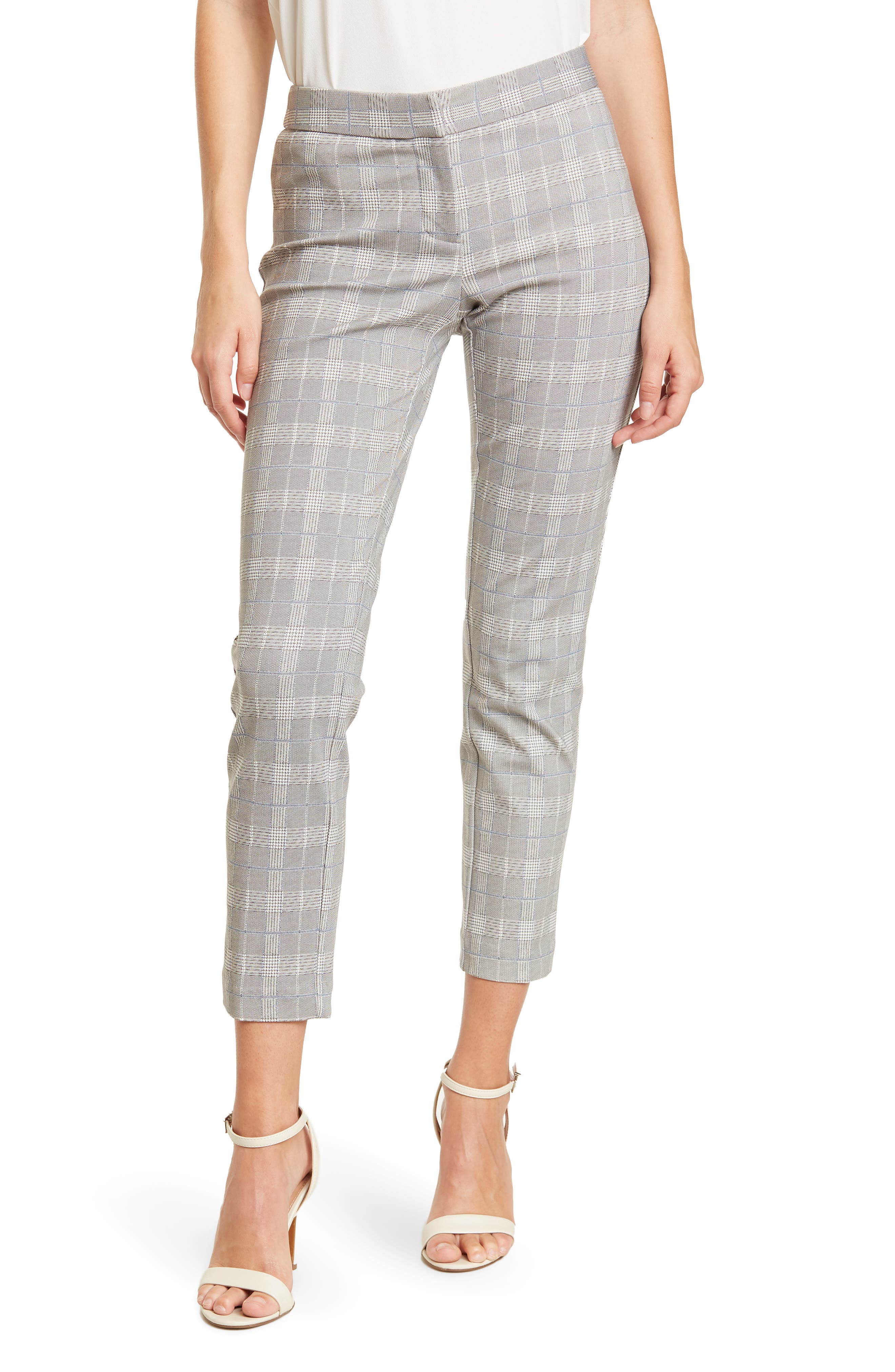 Print Cropped Ponte Pants 