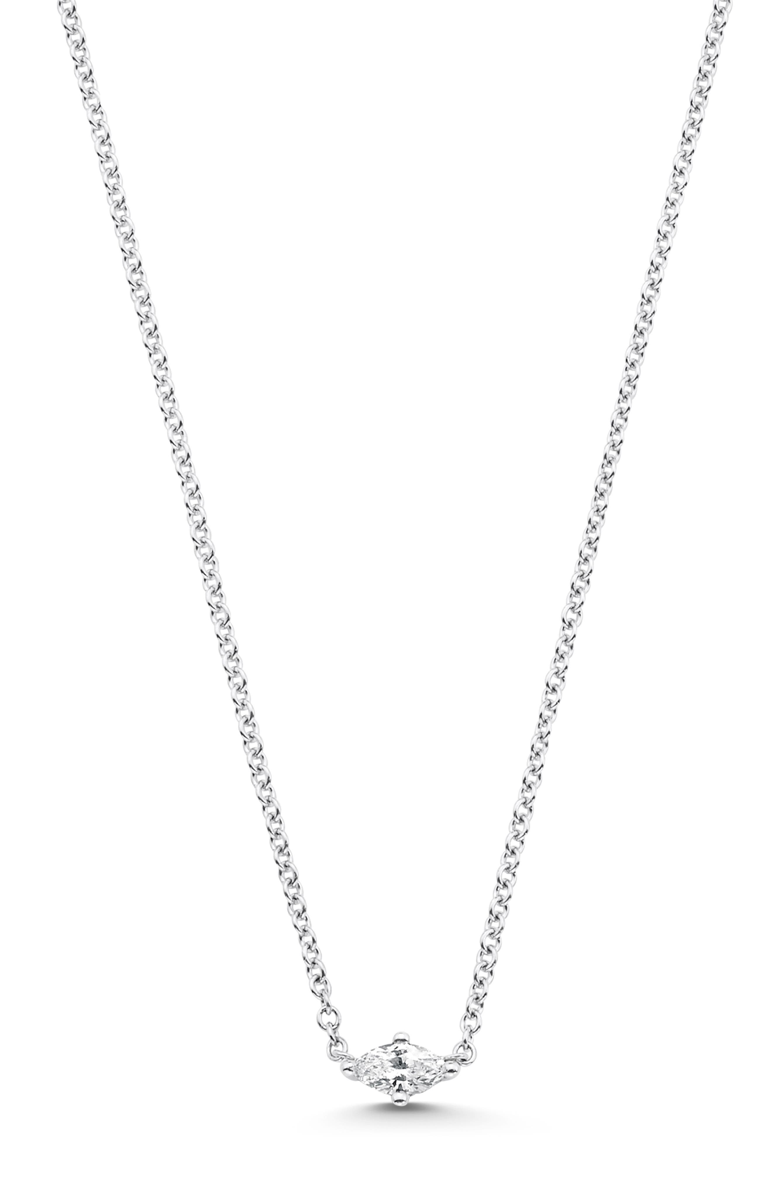 horizontal marquise diamond necklace