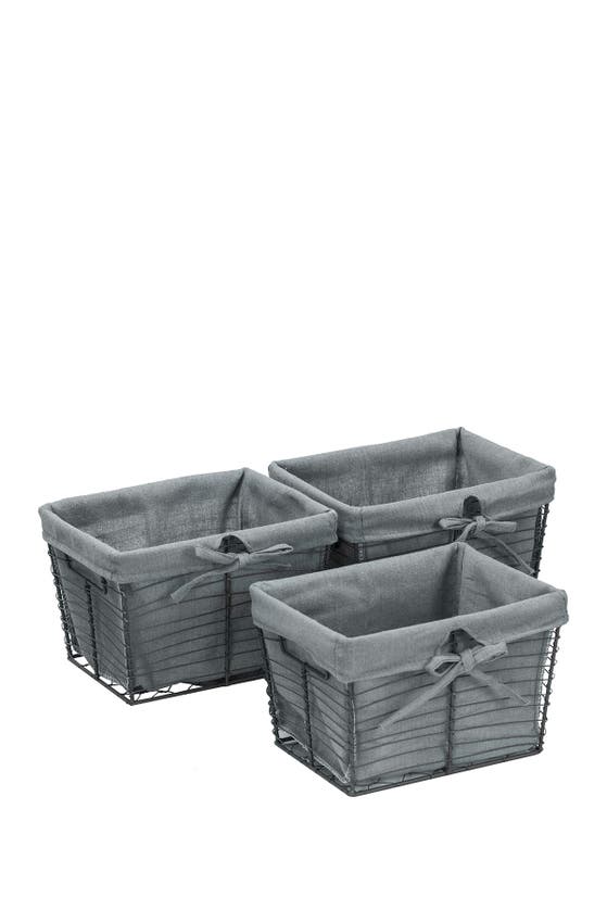 Sorbus Removable Lining Wire Basket In Gray