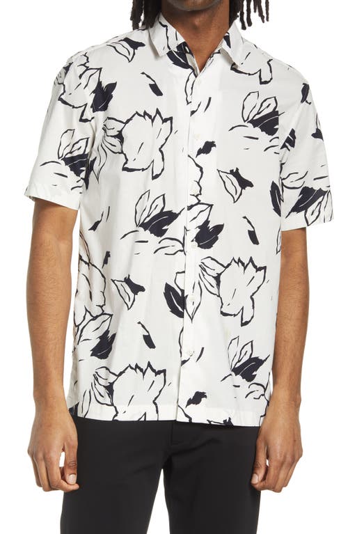 Ted Baker London Ashby Floral Short Sleeve Button-Up Shirt in White
