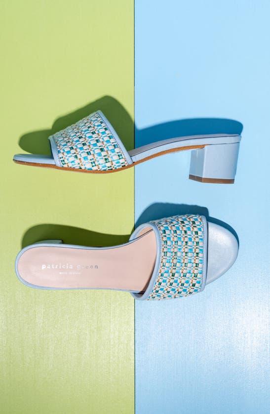 Shop Patricia Green Harper Raffia Slide Sandal In Sky Blue