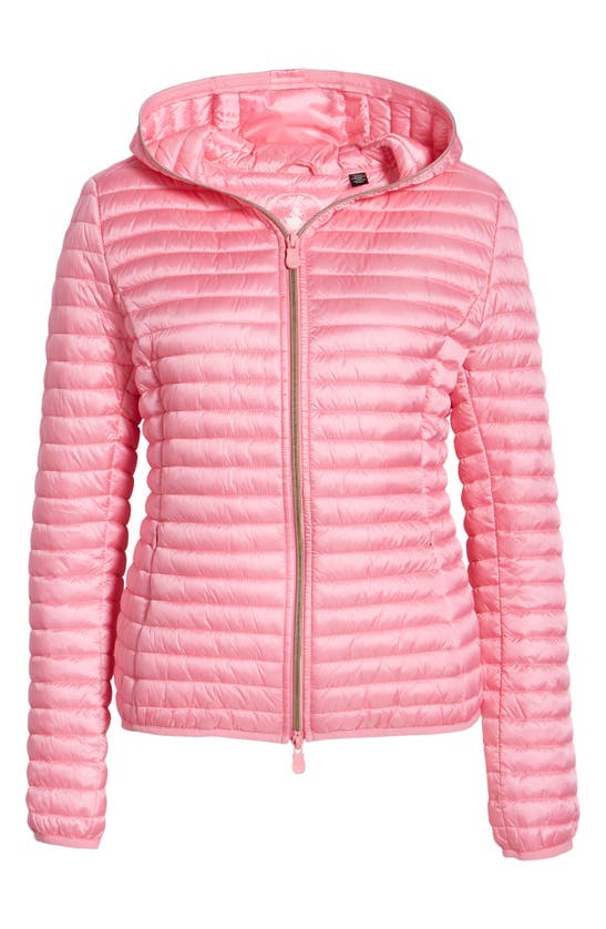 Save The Duck Alexa Short Hooded Puffer Jacket In Aurora Pink