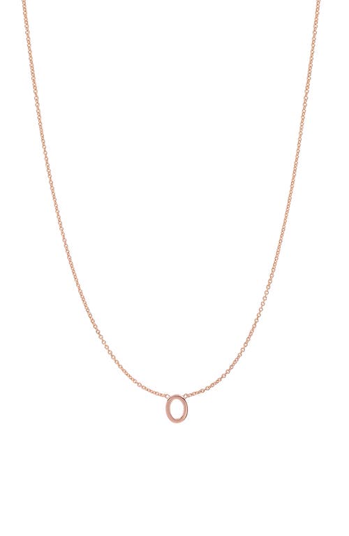 BYCHARI Initial Pendant Necklace in 14K Rose Gold-O at Nordstrom