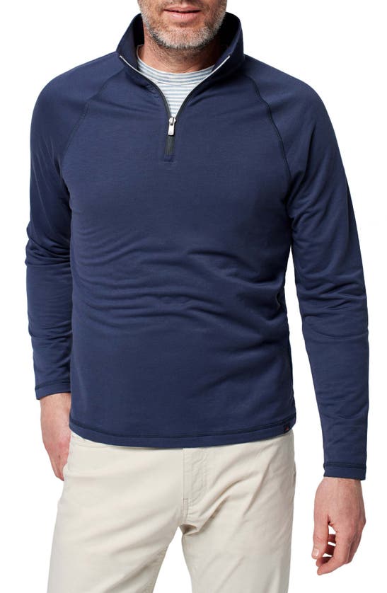 Faherty Movement Stretch Half Zip Pullover In Blue Nights