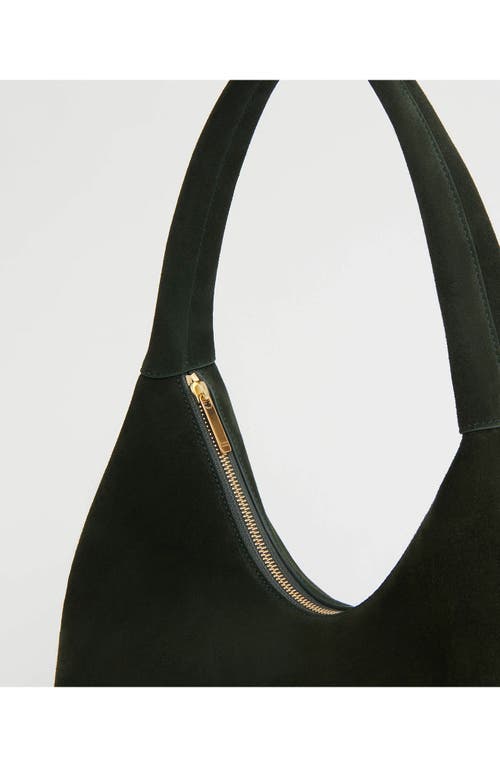 Shop Mansur Gavriel Candy Suede Shoulder Bag In Moss