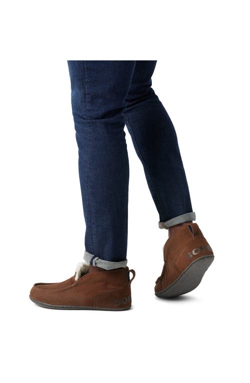 Sorel Manawan Ii Faux Fur Lined Slipper In Tobacco/blackened Brown
