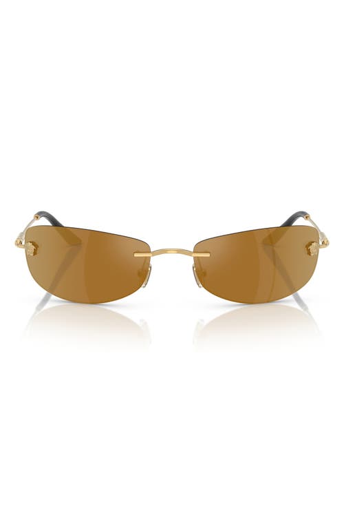 Versace 60mm Rectangle Sunglasses In Gold