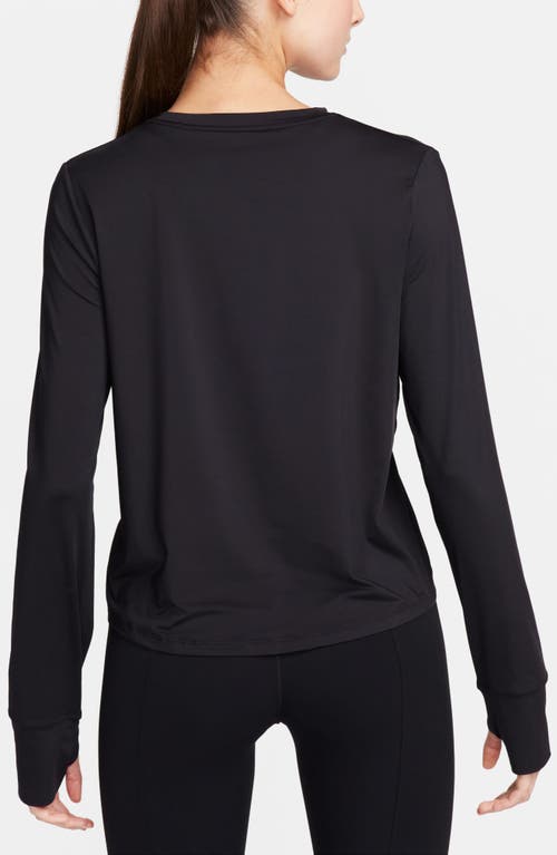 Shop Nike One Classic Dri-fit Long Sleeve Training Top In Black/black