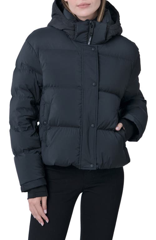 The Recycled Planet Company Ritz Recycled Down Crop Puffer Jacket in Black