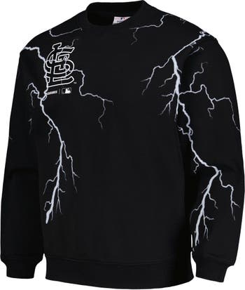 PLEASURES Men's PLEASURES Black St. Louis Cardinals Lightning Crewneck Pullover  Sweatshirt
