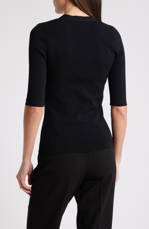 Shop Hugo Boss Boss Fezania Elbow Sleeve Top In Black