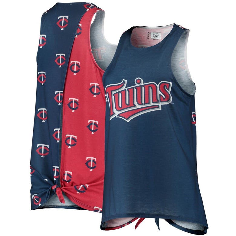 Foco Navy Minnesota Twins Repeat Logo Tie-back Racerback Tank Top