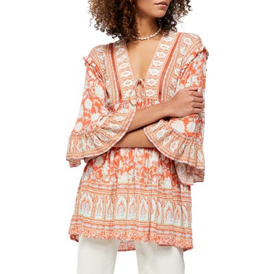 Free People Moonlight Printed Minidress, Red