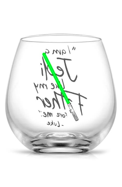 Shop Joyjolt Set Of 2 Star Wars™ Luke Skywalker™ Crystal Stemless Glasses In Clear/green