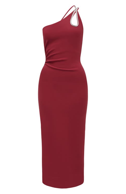 Shop Ever New Jasmine One-shoulder Cocktail Midi Dress In Red